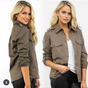 kittenish army green jacket - NWOT